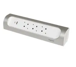 БЕЗКАБЕЛЕН РАЗКЛОНИТЕЛЕН ЪГЪЛ 3х ШУКО+USB A+C LEGRAND - БЯЛ/АЛУМИНИЙ
