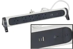 РАЗКЛОНИТЕЛ 5х ШУКО+USB A+C КАБЕЛ 1,5м С ЗАЩИТА LEGRAND - БЯЛ/СИВ