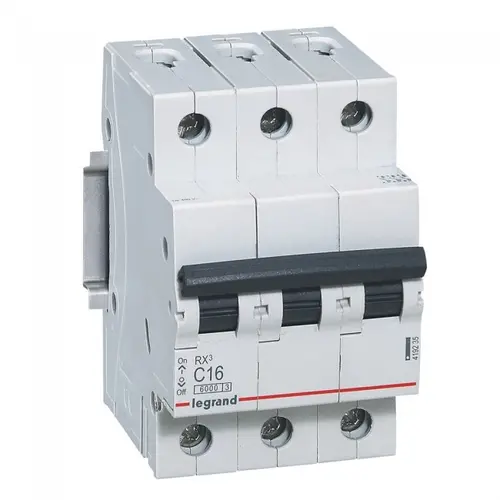 ТРИПОЛЮСЕН АВТОМАТИЧЕН ПРЕКЪСВАЧ RX³-MCB 3P C 16A 6KA LEGRAND