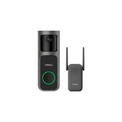 Imou 3MP Wi-Fi Doorbell 2S Kit, 2K QHD, 5000mAh rechargable battery, 125 wide-angle view, night vision 5m, Mic and Speaker, 8x Digital Zoom, PIR Motion / AI Human Detection, USB-C, Chime works as Wi-Fi extender, Weatherproof