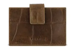 Кожен калъф за карти Bugatti Nevio, коняк
