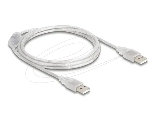 Кабел Delock USB-A мъжко - USB-A мъжко 1.5 m, прозрачен