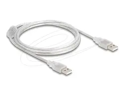 Кабел Delock USB-A мъжко - USB-A мъжко 1.5 m, прозрачен