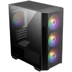 MSI MAG FORGE M100R, M-ATX Tower, M-ATX/ M-ITX, 1x USB 3.2 Gen 1 Type-A, 2x USB 2.0 Type-A, 1x Audio, 1x Mic, Power Button, 4x 120mm ARGB Fans, LED Button, ARGB Control Board, Mesh Panel, Tempered Glass