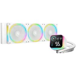DeepCool LQ360 ULTRA ARGB WH, 360mm CPU Liquid Cooler, 3x120mm FL12 ARGB Fans, LED Screen, Anti-Leak Technology, White, LGA1851/1700/1200/115x, AMD AM5/AM4, 5Y, R-LQ360-WHASMC-G-1