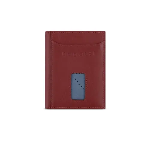 Кожен портфейл Bugatti Secure Slim Mini, червен