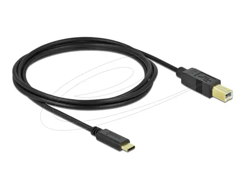 Кабел Delock USB-C 2.0 мъжко - USB-B мъжко, 2 м, Черен