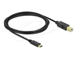 Кабел Delock USB-C 2.0 мъжко - USB-B мъжко, 2 м, Черен