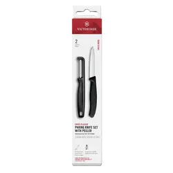 Комплект Victorinox Swiss Classic, нож и белачка, черни