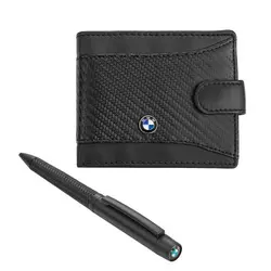Мъжки комплект химикалка и портфейл Auto Set с логото на BMW