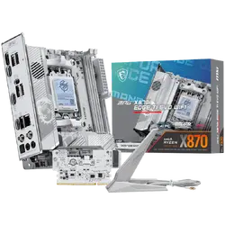 MSI MPG X870I EDGE TI EVO WIFI, mITX, Socket AM5, Dual Channel DDR5 10000+MHz (OC), 1x PCIe x16 slot, 3x M.2 slot, 1x HDMI, 5x USB 3.2 Gen 2, 1x USB 3.2 Gen 2 Type C, 2x USB 40Gbps Type C, Expansion Card, 7.1 HD Audio, 5Gbps LAN, WIFI 7, BT, 3Y