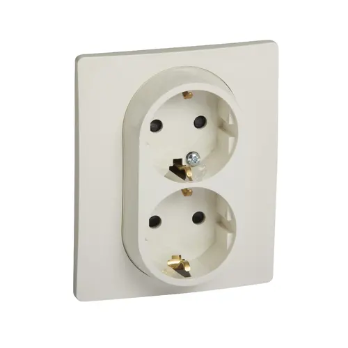 ДВОЕН КОНТАКТ ШУКО 16А С ДЕТСКА ЗАЩИТА NILOE LEGRAND - КРЕМ