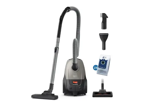 PHILIPS Прахосмукачка с торба Series 2000 сив цвят