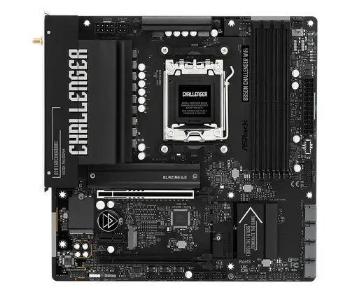 ASROCK MB B850M Challenger WiFi, AM5, 4x DDR5, 1x PCIe 5.0 x16, 1x PCIe 4.0x1, 1x PCIe 4.0x16, 1x Blazing M.2, 1x Hyper M.2, 4x SATA3, RAID 0, 1, 10, 7.1 CH HD Audio, 1x HDMI, 9x USB 3.2, 5x USB 2.0, 1x USB-C, 2.5G LAN, 2x Wi-Fi 7, BT, 1x HDMI, mATX