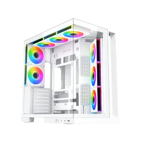 Xigmatek кутия Case ATX - Aqua 7 Arctic - 8 ARGB Fans, USB-C
