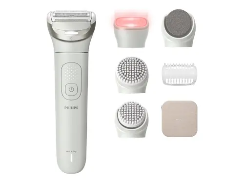PHILIPS Beauty Set SkinLed технология за грижа за кожата бръснеща глава ексфорираща и почистваша четка пила за крака калъф