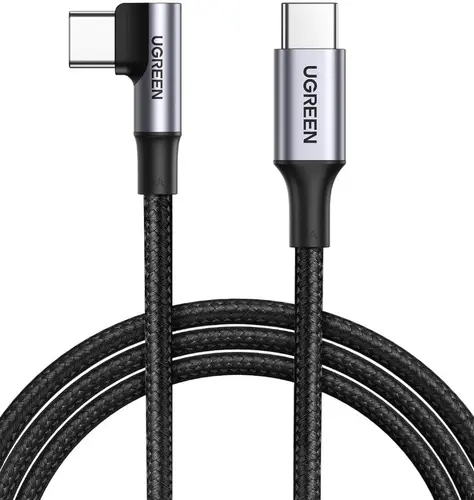 ПЛЕTЕН USB-C/USB-C КАБЕЛ 5А 100W 90 ГРАДУСА ДЪЛЖИНА 2М US334 UGREEN