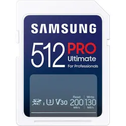 Памет, Samsung 512GB SD Card PRO Ultimate, U3, V30 , Read 200MB/s - Write 130MB/s