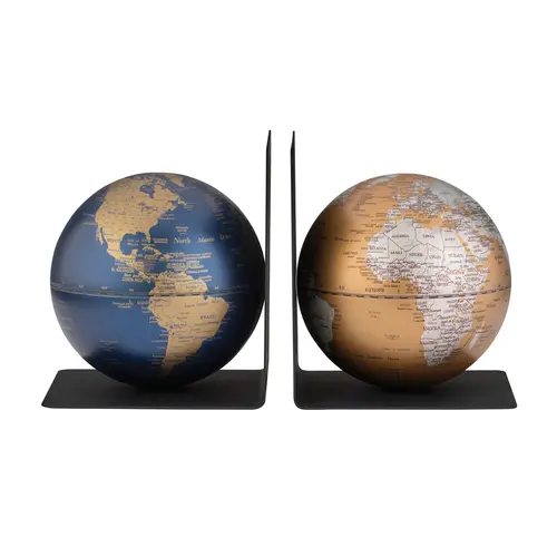 Комплект глобуси Troika - BOOKGLOBE, тъмносин/бронз
