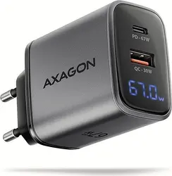 ACU-PQ67D PD3.0 & QC4+2xOUTPUTS, LCD display, wall charger 67W
