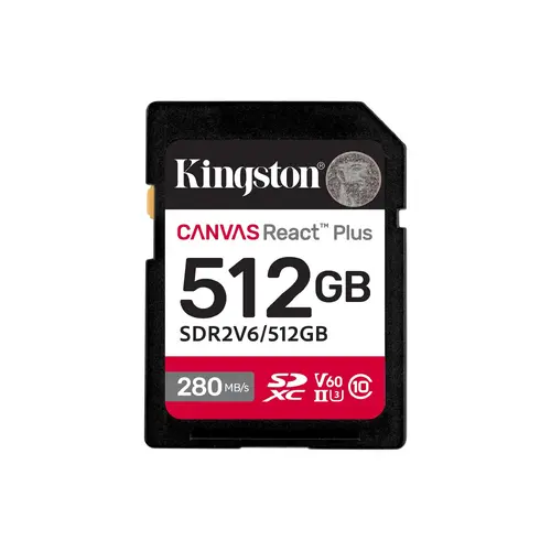 Карта памет Kingston Canvas React Plus V60 UHS-II 512GB
