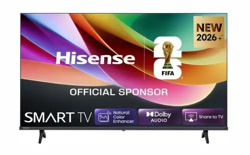 Телевизор, Hisense 40" A4S, Full HD 1920x1080, DLED, HDR, HLG, DTS HD, Smart TV, WiFi, WiFi Direct, 2xHDMI, 2xUSB, LAN, CI+, DVB-T2/C/S2, Black