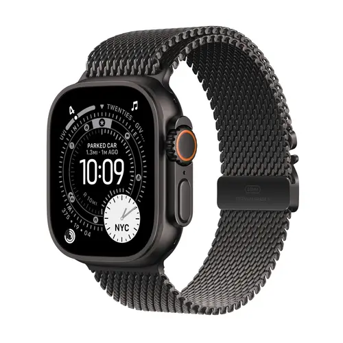 Часовник, Apple Watch Ultra 3 Cellular 49mm Black Titanium Case with Black Titanium Milanese Loop - Large