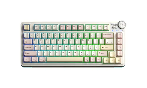 Aula геймърска механична клавиатура Wireless Gaming Mechanical Keyboard AU75 - Bloomfield Switch [Linear] (English US), Beige