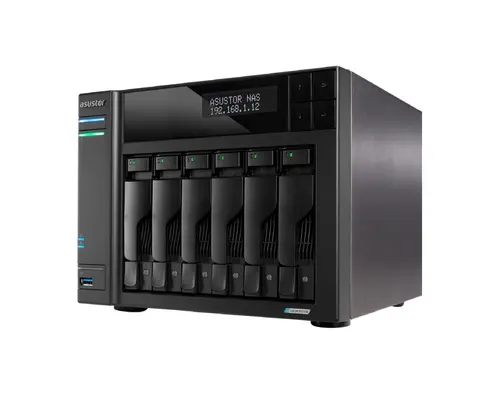 Мрежов сторидж, Asustor Lockerstor AS6706, 6 Bay NAS, Intel Jasper Lake Quad-Core 2.0GHz, 8GB RAM DDR4, 5GbEx2, M.2 SSD Slots x 4 (Diskless), USB 2.0, USB 3.2 Gen 2x2, Toolless installation, with hot-swappable tray, hardware encryption, MyArchive, EZ connect, EZ Sync