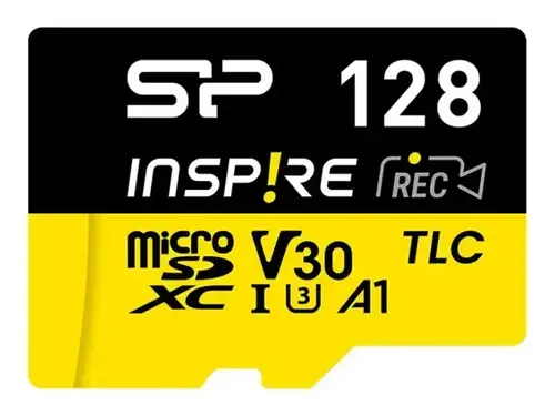 Карта памет Silicon Power microSDXC Inspire 128GB, Class 10, UHS-I U3, V30, A1, A2 с адаптер SD