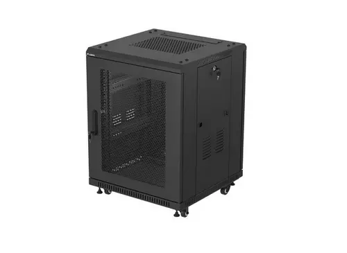 Комуникационен шкаф, Lanberg rack cabinet 19" free-standing 15U/600X600 (FLAT PACK) with mesh door black