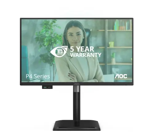 Монитор, AOC 24P4U, 23.8" IPS WLED, 1920x1080@120Hz, 4ms GtG, 300cd m/2, 1500:1, 20M:1, Adaptive Sync, Anti Blue Light, FlickerFree, 2Wx2, Tilt, Height Adjust, Pivot, Swivel, D-SUB, HDMI, DP, USB hub