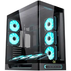 Heaven Air EN49590 (BK,U3x2+Type C,Curved TG,6PCS J20A PWM Reverse & 2PCS J20A PWM,ARGB & PWM Remote Control Box)