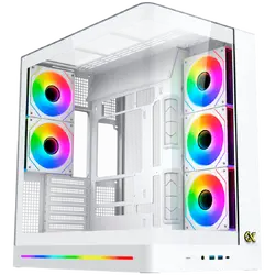 PANO II AIR Arctic EN48524 (WH,EATX,U3x2+Type C,Mesh Top+Curved TG,6PCS H22A WH Reverse & 2PCS H22A WH,ARGB & PWM Remote Control)