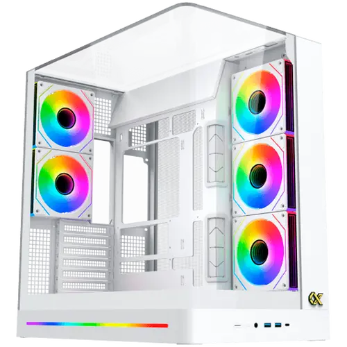 Pano II Arctic EN48425 (WH,U3x2+Type C,Curved TG,6PCS H22A WH Reverse & 2PCS H22A WH,ARGB & PWM Remote Control Box)