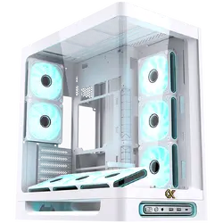Heaven Air Arctic EN49606 (WH,U3x2+Type C,Curved TG,6PCS J20A PWM WH Reverse & 2PCS J20A PWM WH,ARGB & PWM Remote Control Box)