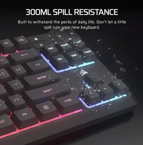 CORSAIR K55 CORE TKL RGB Gaming Keyboard, Backlit Zoned RGB LED, Rubberdome