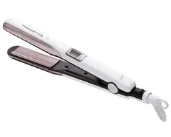 Преса, Rowenta SF7660F0 Liss & Curls Premium Care, cashemere keratin coating, ionic function, liss optimizer (silicon strip), LCD screen, 2 settings (130-200C), fast heat up (30'), auto-off (60
