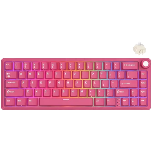 ROYAL KLUDGE R65 Berry Red Gaming Keyboard Cream Switch