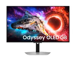 Монитор, Samsung 32'' LS32HG800SU Odyssey OLED G8 4K 3840x2160 0.03ms 240Hz Glare Free DP 2.1 (UHBR20) & USB-C (98W) Silver
