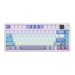 Aula геймърска механична клавиатура Wireless Gaming Mechanical Keyboard F75 MAX - Reaper Switch [Linear] (English US), White, Blue, Purple
