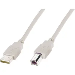 КАБЕЛ USB DIGITUS - Connection cable - USB-A to USB-B -  USB 2.0 conform - 1.8 m - Бежов - PN AK-300105-018-E