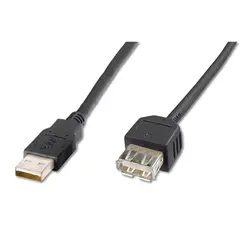 КАБЕЛ УДЪЛЖИТЕЛЕН USB DIGITUS - USB-A to mini USB-A - Type A-A, M/F, 3.0 m - Black - PN AK-300200-030-S