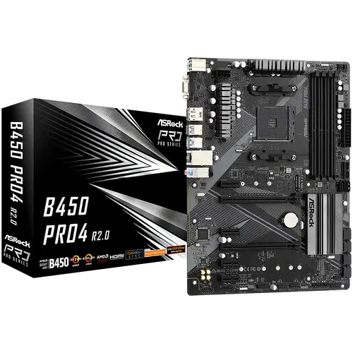 Дънна платка, ASROCK B450 PRO4 R2.0 /AM4