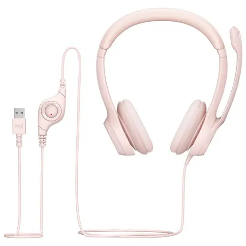 Слушалки, Logitech H390 USB Computer Headset - ROSE - USB - N/A - EMEA-914