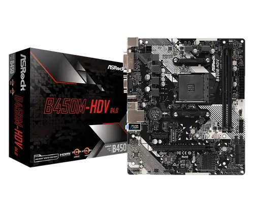 Дънна платка, ASROCK B450M-HDV R4.0 / AM4