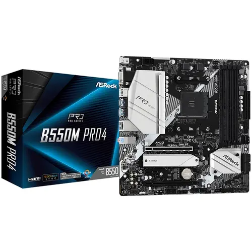 Дънна платка ASRock B550M Pro4, AM4, 4xDDR4