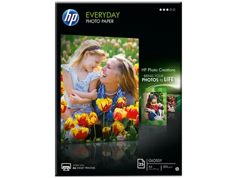 Хартия, HP Everyday Glossy Photo Paper-25 sht/A4/210 x 297 mm