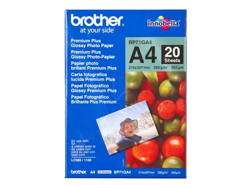 Хартия, Brother BP71GA4 Premium Plus Glossy Photo Paper 20 Sheets
