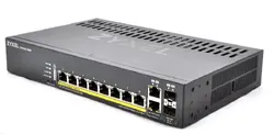 Комутатор, ZyXEL GS1920-8HPv2, 10 Port Smart Managed Switch 8x Gigabit Copper and 2x Gigabit dual pers., hybrid mode, standalone or NebulaFlex Cloud, 130 Watt PoE, fanless